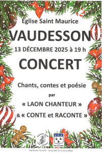 CONCERT EN L'EGLISE SAINT-MAURICE VAUDESSON Décembre 2025